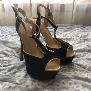 Black and nude sexy high heels